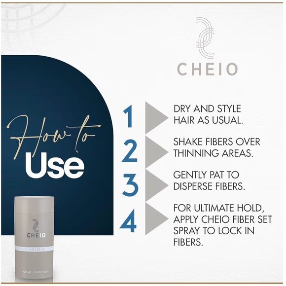Cheio Thickening Hair Fibers Medium Brown Level 2 Covers Spots in Seconds 30g - Picture 4 of 11